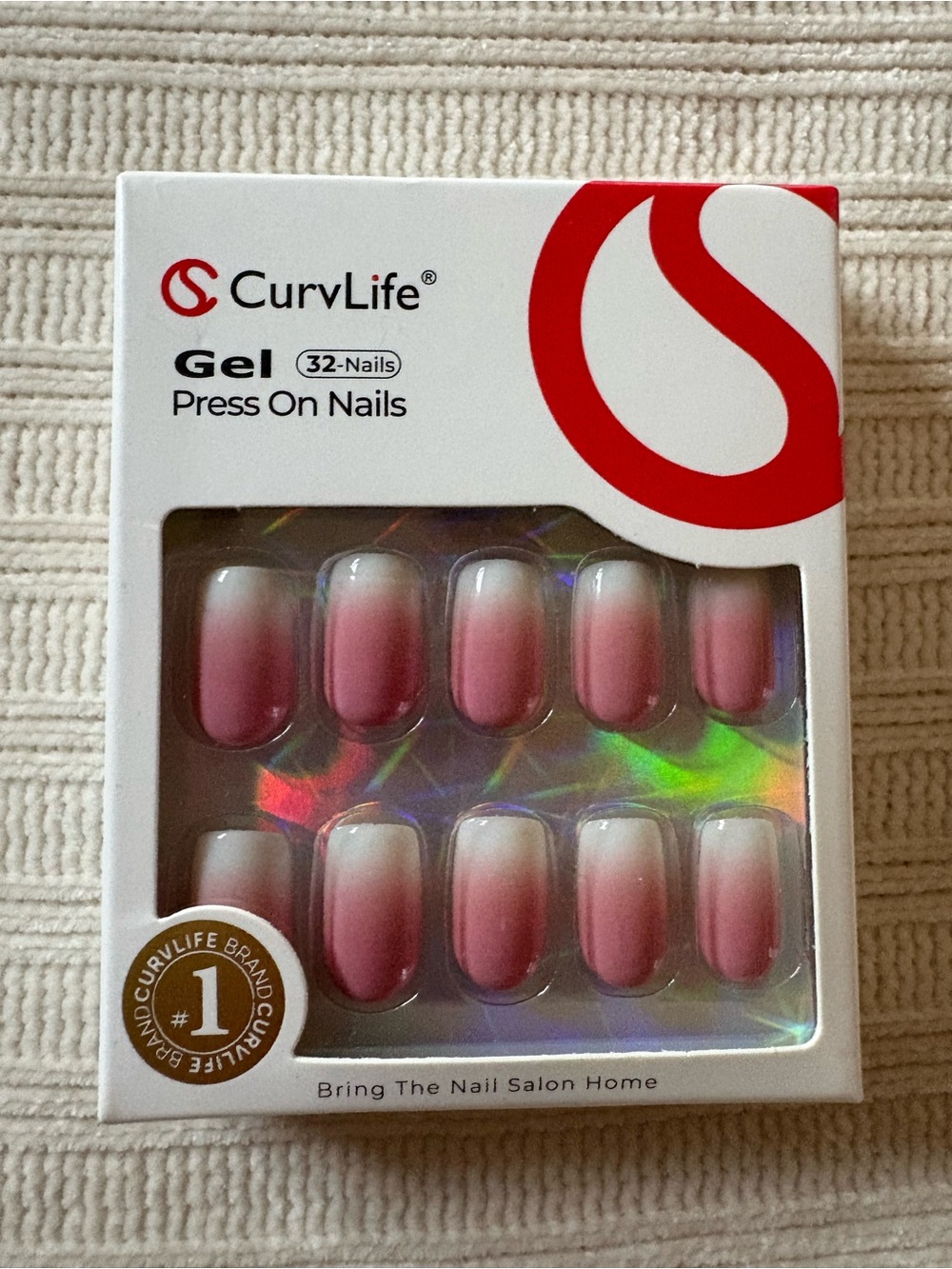 Curvlife Pink Ombre Gel Press-On Nails (32 Pack)